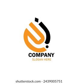 JS color letter design logo logotype concept with serif font and elegant style vector illustration.