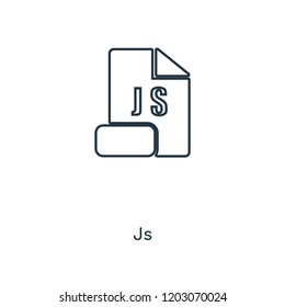 Js concept line icon. Linear Js concept outline symbol design. This simple element illustration can be used for web and mobile UI/UX.