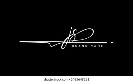 JS etter beauty handwriting vector logo. 
