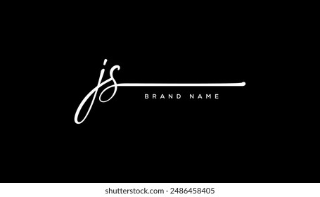 JS etter beauty handwriting vector logo. 
