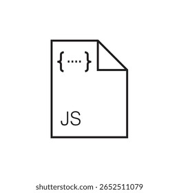 ícone da extensão de arquivo js contorno traçado editável eps 