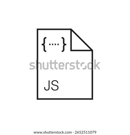 js file extension icon outline editable stroke eps 