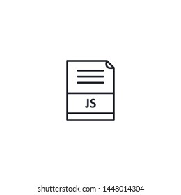 JS File Extension Outline Icon Vector