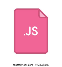 Icono de esquema rellenado con formato de archivo JS. Signo de estilo lineal para concepto móvil y diseño web. Sencillo símbolo de color. Ilustración vectorial aislada en fondo blanco. EPS 10.