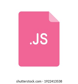 JS file format flat icon. Linear style sign for mobile concept and web design. Simple color symbol. Vector illustration isolated on white background. EPS 10.