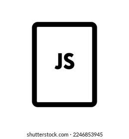 JS file icon line isolated on white background. Black flat thin icon on modern outline style. Linear symbol and editable stroke. Simple and pixel perfect stroke vector illustration.