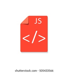 JS file type icon. Vector illustration isolated on white background.