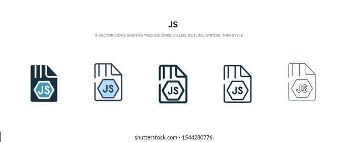 js icon in different style vector illustration. two colored and black js vector icons designed in filled, outline, line and stroke style can be used for web, mobile, ui