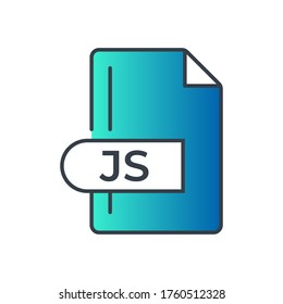 JS Icon. JS File Format extension gradiant icon.