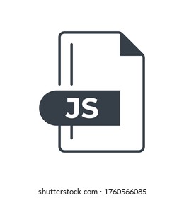 JS Icon. JS File Format extension filled icon.
