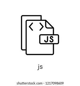 Js icon. Trendy modern flat linear vector Js icon on white background from thin line Programming collection, editable outline stroke vector illustration