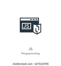 Vector de icono Js. Icono moderno de js plano de la colección de programación aislado en fondo blanco. La ilustración vectorial se puede utilizar para diseño gráfico web y móvil, logotipo, eps10