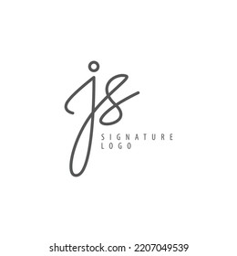 JS Initial Based Vector Logo. Handwriting Or Signature Logo. Logo For Wedding, Fashion, Cosmetics, Beauty, Personal Brand, Woman, And Company.