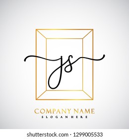 JS Initial Handwriting logo template vector