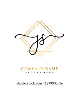 JS Initial Handwriting logo template vector
