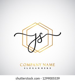 JS Initial Handwriting logo template vector
