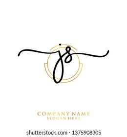 JS Initial handwriting logo template