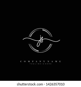JS initial handwriting logo template vector