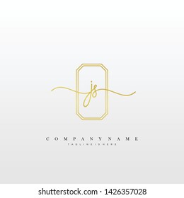JS initial handwriting logo template vector