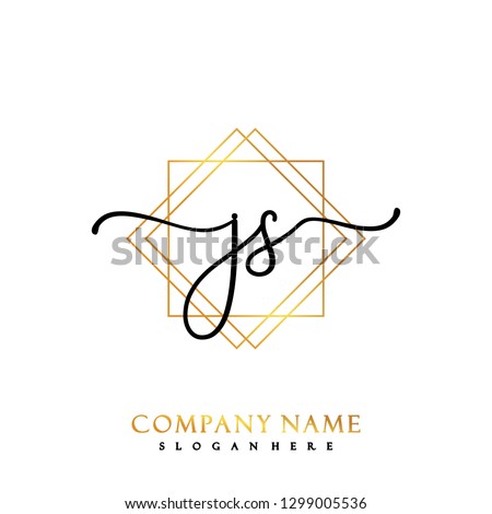 JS Initial Handwriting logo template vector