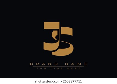JS initial letter logo design. Letter J and S luxury alphabet letter logo icon template