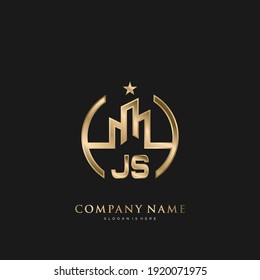JS Initial Letter Real Estate Luxury house Logo Vector art for Business, Building, Architecture