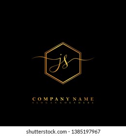 JS Initial luxury handwriting logo vector