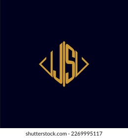JS initial monogram square logo design ideas