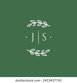 JS initial monogram wedding with creative design
