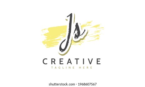 JS Initials, handwriting logo vector