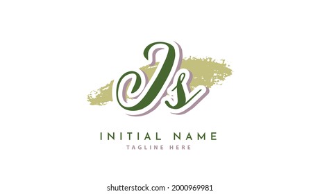 JS Initials, handwriting logo vector