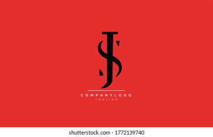 JS initials monogram logo design