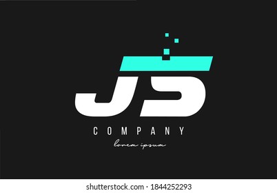 js j s alphabet letter logo combination in blue and white color. Creative icon design for business