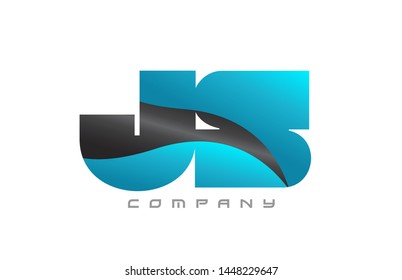 JS J S blue black alphabet combination letter logo design suitable for a company or business