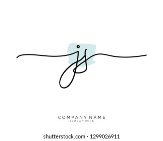 JS J S Initial handwriting logo template