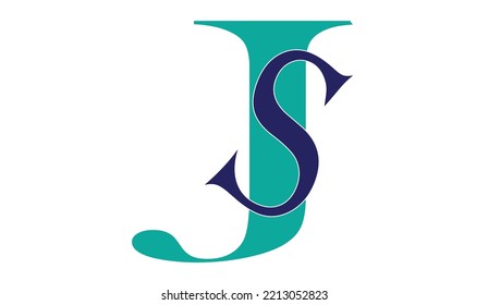 JS J S Letter Logo Design with a Creative Cut. Creative logo design..