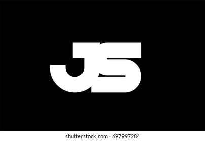 JS J S letter logo combination alphabet vector creative company icon design template modern  black white bold