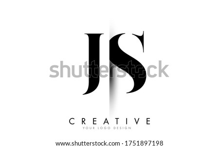 JS J S Letter Logo Design with Creative Shadow Cut Vector Illustration Design.