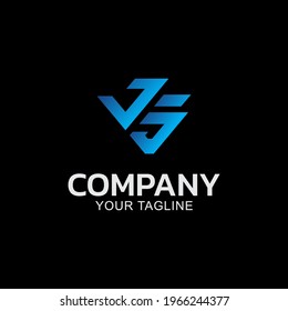 JS or J5 initial letters monogram vector logo template in gradient