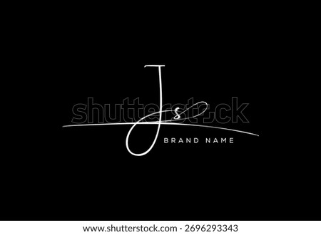 JS letter beauty cursive handwriting logo. vector logo| abstract logo| minimalist logo| brand identity| calligraphy design.