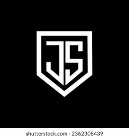 JS letter logo design with black background in illustrator. Vector logo, calligraphy designs for logo, Poster, Invitation, etc.
