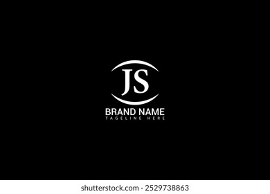 JS letter logo design on black background. JS creative initials letter logo concept. JS unique design.