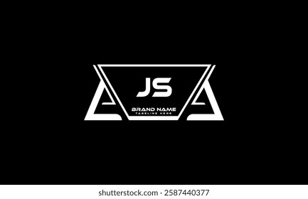 JS letter logo design on black background. JS creative initials letter logo concept. JS unique design