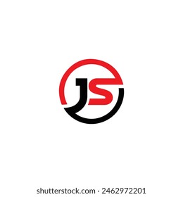 JS letter logo design. JS polygon, circle, triangle, hexagon, flat and simple style with white color variation letter logo set in one artboard. JS minimalist and classic logo. JS