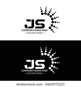 JS letter logo design. JS polygon, circle, triangle, hexagon, flat and simple style with white color variation letter logo set in one artboard. JS minimalist and classic logo. JS