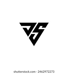 JS letter logo design. JS polygon, circle, triangle, hexagon, flat and simple style with white color variation letter logo set in one artboard. JS minimalist and classic logo. JS