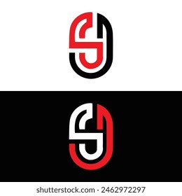 JS letter logo design. JS polygon, circle, triangle, hexagon, flat and simple style with white color variation letter logo set in one artboard. JS minimalist and classic logo. JS