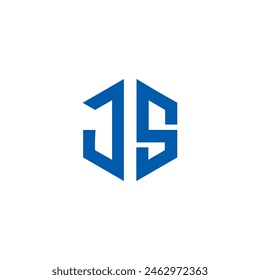 JS letter logo design. JS polygon, circle, triangle, hexagon, flat and simple style with white color variation letter logo set in one artboard. JS minimalist and classic logo. JS