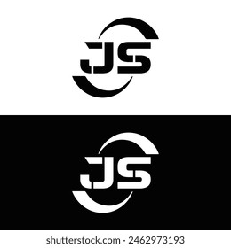 JS letter logo design. JS polygon, circle, triangle, hexagon, flat and simple style with white color variation letter logo set in one artboard. JS minimalist and classic logo. JS