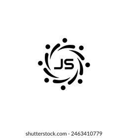 JS letter logo design. JS polygon, circle, triangle, hexagon, flat and simple style with white color variation letter logo set in one artboard. JS minimalist and classic logo. JS